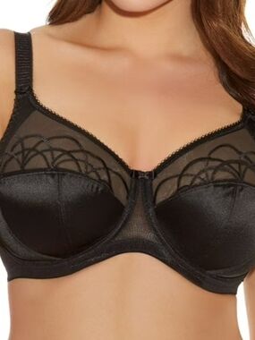 (#111) Elomi Cate EL 4030 Black UW Full Cup Banded Bra 38K